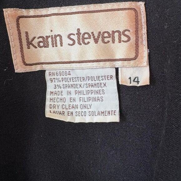 Karin Stevens Vintage Women's Black and Brown Jacket - Picture 5 of 5